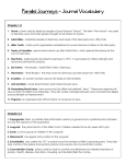 Parallel Journeys ~ Journal Vocabulary