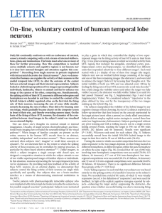 On-line, voluntary control of human temporal lobe