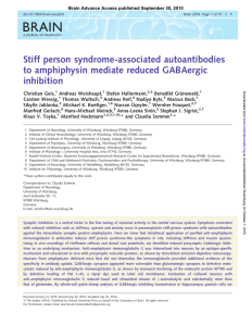 Stiff person syndrome-associated autoantibodies to amphiphysin