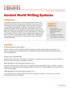 Ancient World Writing Systems - Syracuse University Libraries