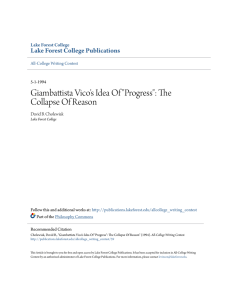 Giambattista Vico`s Idea Of "Progress": The Collapse Of Reason