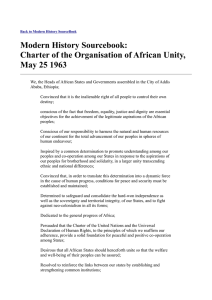 Modern History Sourcebook: Charter of the Organisation of African