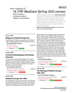 74 UW–Madison Spring 2015 courses
