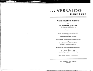 Versalog Manual - International Slide Rule Museum