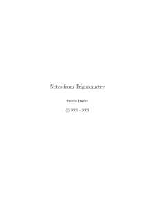 Trigonometry notes - Iowa State University