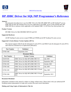 JDBC Driver for SQL/MP 3.0