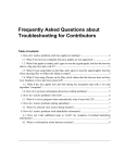 Frequently Asked Questions about Troubleshooting for