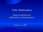 Vedic Mathematics - Mathematics and Computer Science