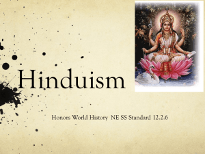 Hinduism Honors World History  NE SS Standard 12.2.6