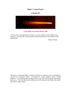 Halley`s Comet Project Calculus III