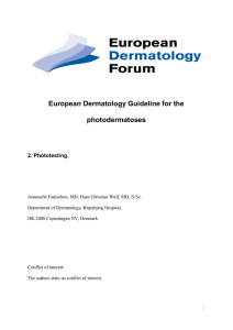 Phototesting - European Dermatology Forum