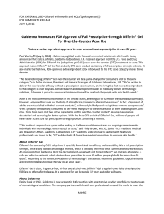 Galderma Announces FDA Approval of Full Prescription