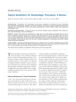 Topical Anesthetics for Dermatologic Procedures