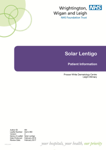 Solar Lentigo - Wrightington, Wigan and Leigh NHS Foundation Trust