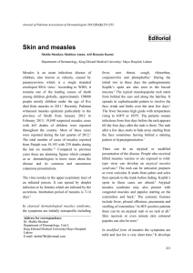 Skin and measles - JPAD - Journal of Pakistan association of