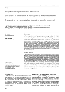 Skin lesions – a valuable sign in the diagnosis of dementia syndromes