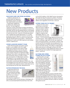 THERAPEUTIC UPDATE New Products