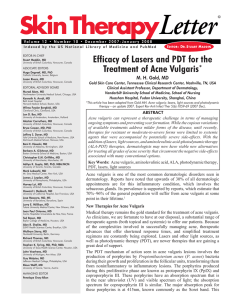 Efficacy of Lasers and PDT for the Treatment of Acne Vulgaris*