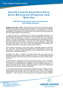 Sanofi-aventis Launches Teen Acne Awareness Program and Web