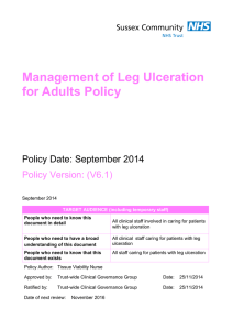 Management of Leg Ulceration for Adults Policy