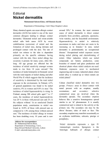 Nickel dermatitis Editorial