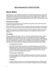 Basic Information for a SPELLING BEE Basic Rules