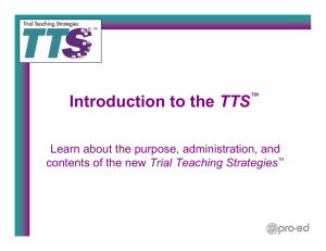 Introduction to the TTS