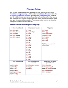 Phonics Primer - The National Right to Read Foundation