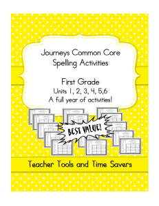 ALL Journeys Common Core 1st grade Spelling Activities.pub