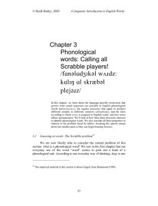 Chapter 3 Phonological words: Calling all
