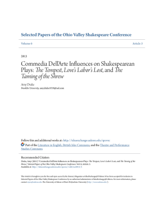 Commedia Dell`Arte Influences on Shakespearean Plays: The