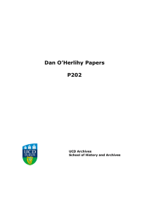 Dan O`Herlihy Papers P202 - University College Dublin
