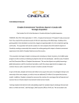 Cineplex Press Release