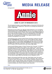 annie to light up brisbane in 2012