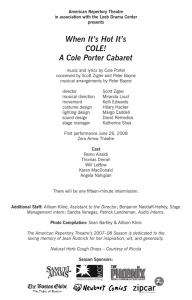 When It`s Hot It`s COLE! A Cole Porter Cabaret