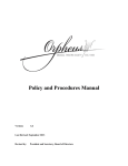 Policy and Procedures Manual - Orpheus Musical Theatre Society