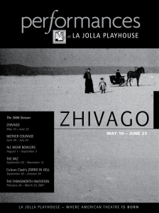 MAY 10 – JUNE 25 - La Jolla Playhouse