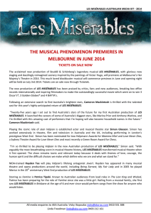 LES MISÉRABLES AUSTRALIAN MEDIA RELEASE – FEBRUARY