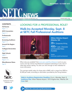Walk-Ins Accepted Monday, Sept. 8 at SETC Fall Professional