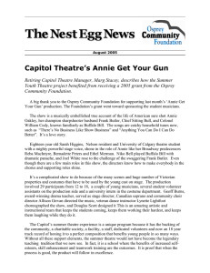 Capitol Theatre`s Annie Get Your Gun