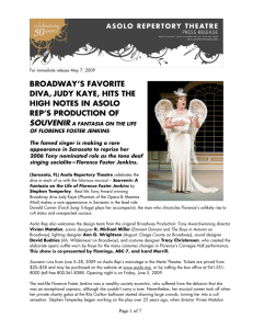 broadway`s favorite diva, judy kaye, hits the high notes in asolo rep`s