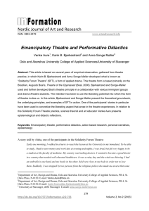 Emancipatory Theatre and Performative Didactics