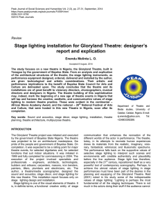 Stage lighting installation for Gloryland Theatre: designer`s report