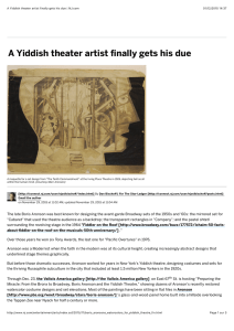 A Yiddish theater artist finally gets his due | NJ.com