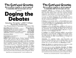"Doging the Debates" - program for the 11/1/2008 performance