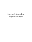 Summer Independent Proposal Examples