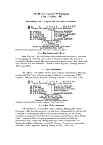 Mr. D`Oyly Carte`s “B” Company 2 Jan. – 31 Dec. 1882