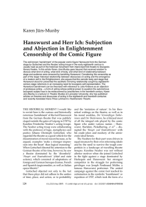 Hanswurst and Herr Ich: Subjection and Abjection in Enlightenment