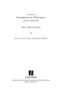Aristophanes in Performance 421 BC–AD 2007 Peace
