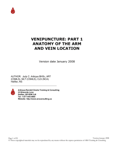 venipuncture: part 1 anatomy of the arm and
